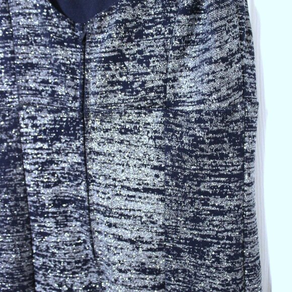 Textured Navy & Silver Sparkle Sleeveless Sheath Dress – Size S - Picture 5 of 9